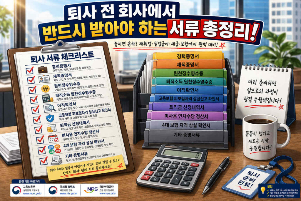 퇴사전 서류 총정리